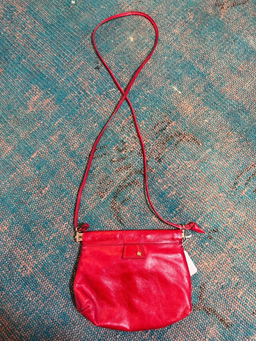 Red Leather Crossbody Bag - Women's Shoulder Purse